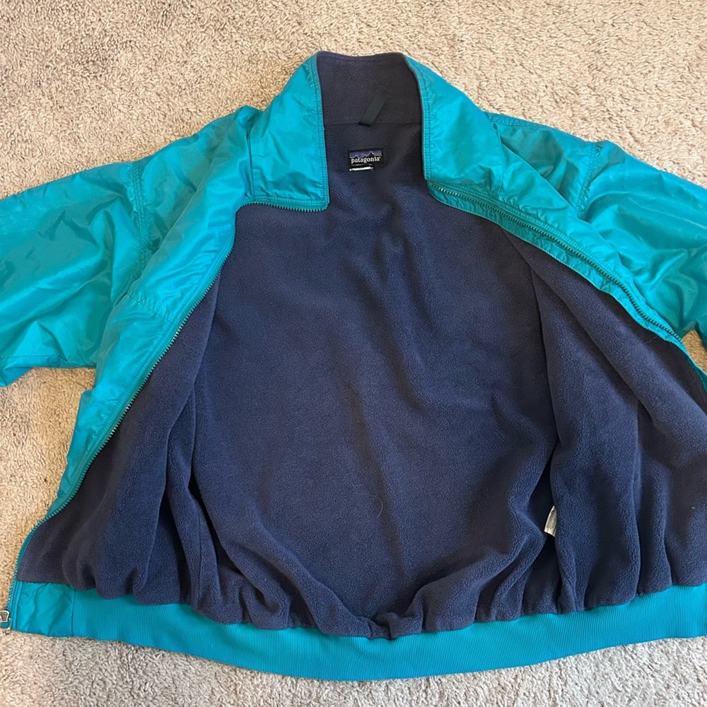 Vintage Patagonia Teal Softshell Fleece-Lined Jacket - Picture 3 of 5
